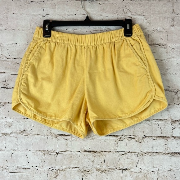 Madewell Pants - Madewell Women's Small Yellow Pull On Shorts H5956 Cotton Viscose Spring Summer
